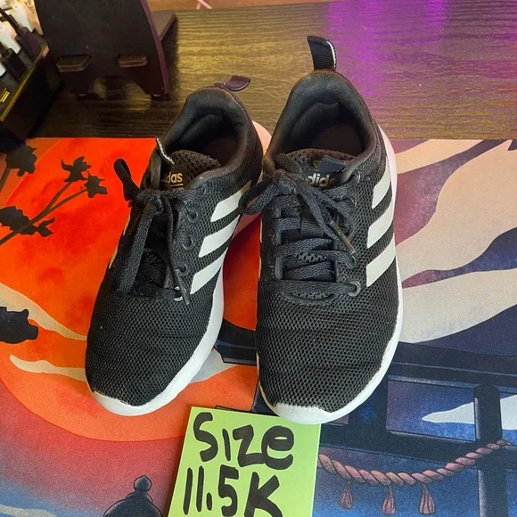 Adidas Kids Black and White Sneakers - Picture 4 of 6